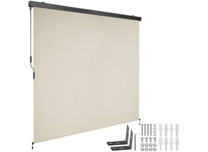 tectake Senkrechtmarkise, Beige, Textil, 200x250