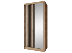 Beautysofa Schwebetürenschrank, Schwarz, Eiche Artisan,