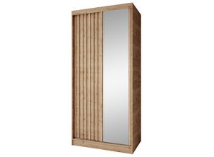 Beautysofa Schwebetürenschrank, Eiche Artisan, Holzwerkstoff,