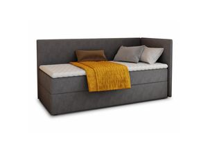 Sofnet Boxbett, Dunkelgrau, Textil, H3,