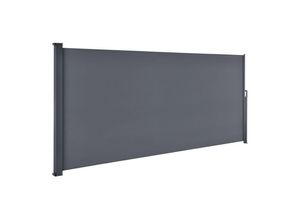 Juskys Seitenmarkise, Grau, Kunststoff, 500x180x500