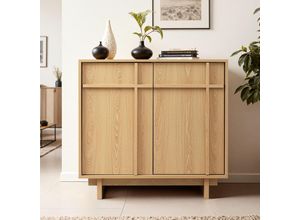 Hometopia Sideboard, Braun, Holzwerkstoff, Rechteckig,