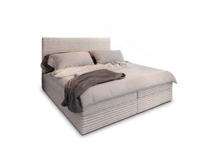 Masseno Boxbett, Creme, Holz, 180x200