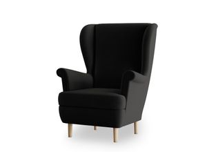 SESSEL LENTIO Ohrensessel Polstersessel, Schwarz