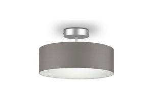 meineWunschleuchte Deckenlampe, Grau, Textil, Rund,Rund,