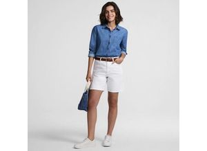 Soft Denim Mid Waist Jeansshorts