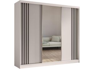 Beautysofa Schwebetürenschrank, Kaschmir, Schwarz, Holzwerkstoff,
