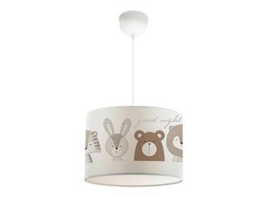 lux.pro Kinderhängeleuchte, Creme, Braun, Textil,