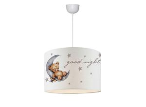 lux.pro Kinderhängeleuchte, Grau, Braun, Textil,