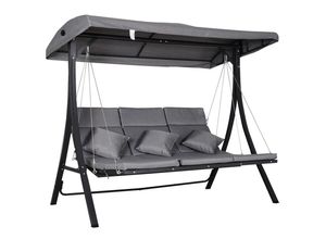 Outsunny Hollywoodschaukel,, Grau, Metall, 115x168x200