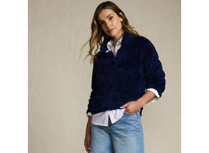 Plüschfleece-Pullover mit Reißverschluss für Damen