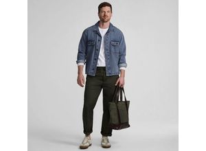 Jeans-Hemdjacke, Herren, Blau, Baumwolle,