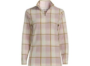Gemusterter Fleece-Pullover mit Reißverschluss, Damen,