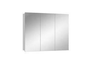 Vicco Badspiegelschrank, Weiß, Glas, 6