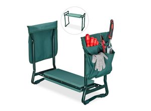 Relaxdays Kniebank, Grün, Textil, Metall,