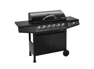 Taino Gasgrill, Schwarz, Metall, 141x103x50 cm, Grills & Outdoor-Küchen, Gasgrills