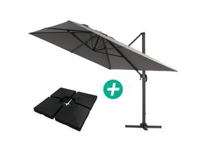 Habitat Garten Sonnenschirm, Grau, Metall,