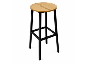Begryf Barhocker, Eiche, Schwarz, Holzwerkstoff,