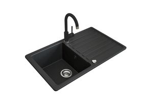 Bergstroem Granitspüle, Schwarz, Stein, Rechteckig,