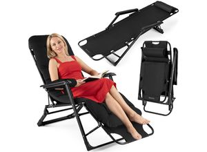 Luverno Garten-Relaxsessel, Schwarz, Metall, 1-Sitzer,