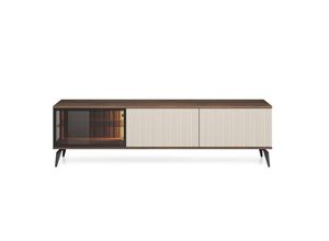 Bettso Tv-Schrank, Beige, Braun, Holzwerkstoff,