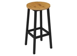 Begryf Barhocker, Hellbraun, Schwarz, Holzwerkstoff,