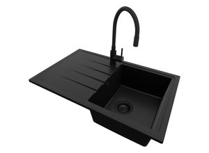 Primagran Granitspüle, Schwarz, Schwarz, Schwarz,