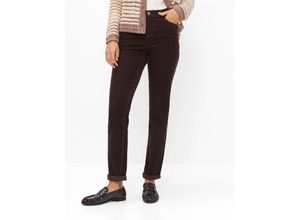 Brax Damen Cordhose Style MARY BRUNETTE, dunkelbraun, Gr. 48K