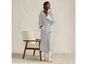 Bademantel mit Fleecefutter in Petite-Größe für Damen, Damen, size: petite, Grau, Polyester/Viskose, by Lands' End