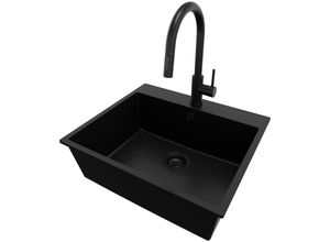 Primagran Granitspüle, Schwarz, Schwarz, Schwarz,