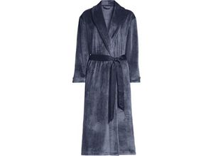 Morgenmantel aus Samt für Damen in Petite-Größe, Damen, size: petite, Blau, Polyester/Polyester-Mischung, by Lands' End
