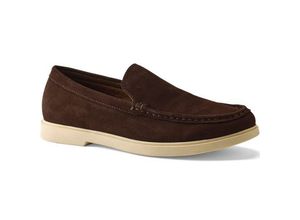Veloursleder-Mokassins für Herren, Herren, size: regular, Braun, Rauleder, by Lands' End