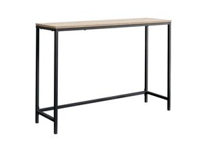 [en.casa] Konsolentisch, Schwarz, Eiche, Holzwerkstoff, Metall, Rechteckig, 100x80x30 cm, Wohnzimmer, Wohnzimmertische, Konsolentische