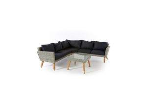Garten Ecksofa, 5 Sitzer mit Beistelltisch