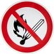 SafetyMarking® Verbotsaufkleber "Keine offene Flamme, Feuer, offene Zündquelle und Rauchen verboten" rund 10,0 cm