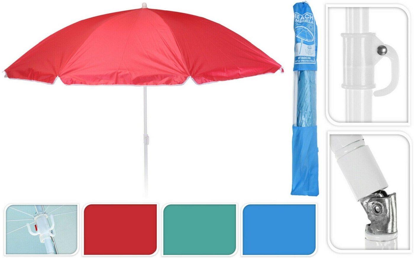 Meinposten Sonnenschirm Ø 138 cm Strandschirm Schirm mit 3 Haken Strand Urlaub UV-Schutz