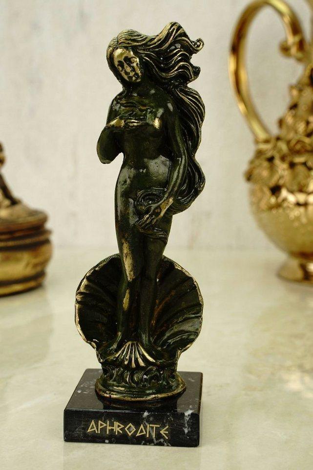 Kremers Schatzkiste Dekofigur Metall Figur Aphrodite nach Boticcelli 15 cm Patina Skulptur Göttin der Liebe