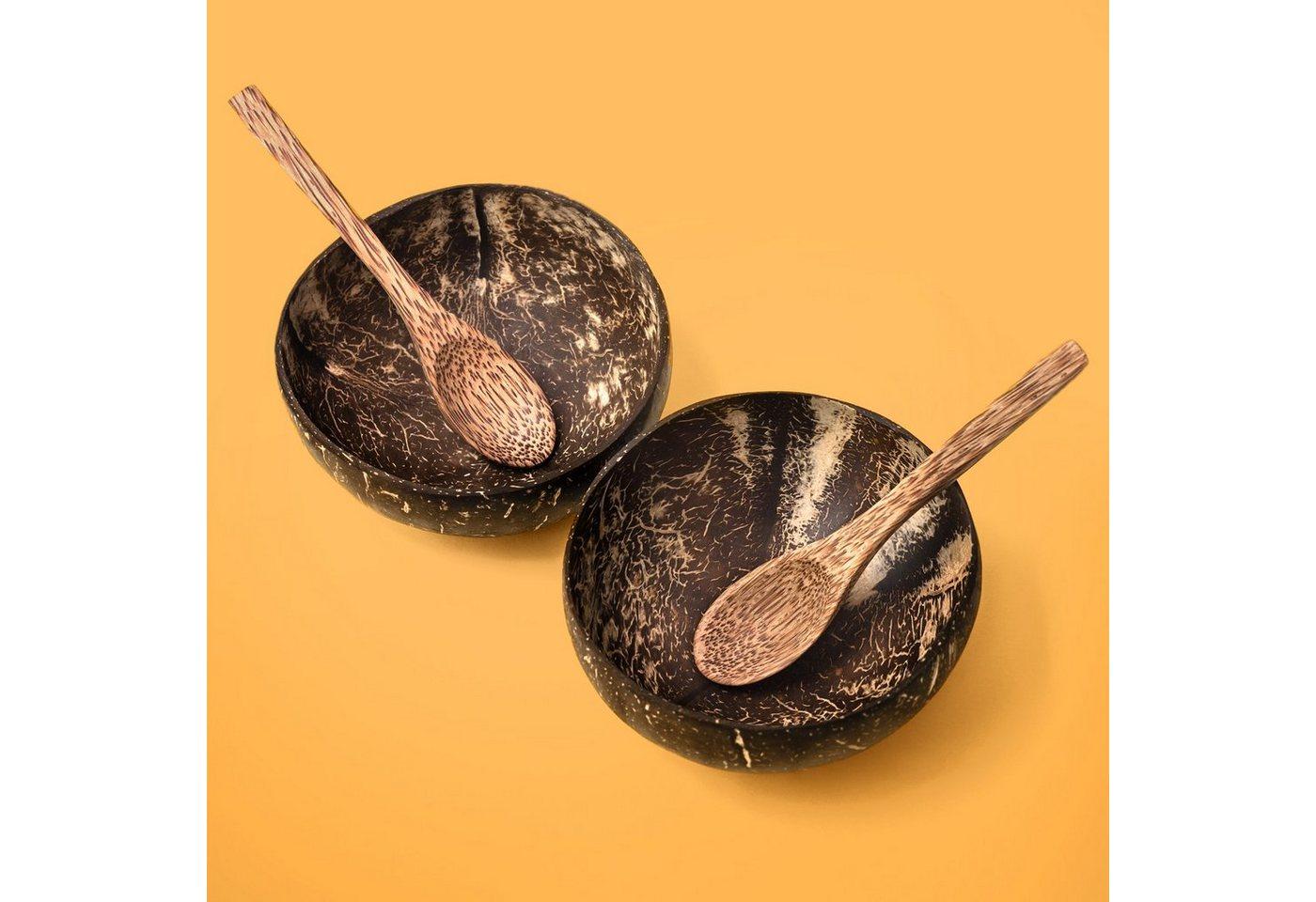 PRECORN Müslischale Coconut Bowl Schüssel 2er/4er Set Vegan Buddha Bowl Smoothie Porridge