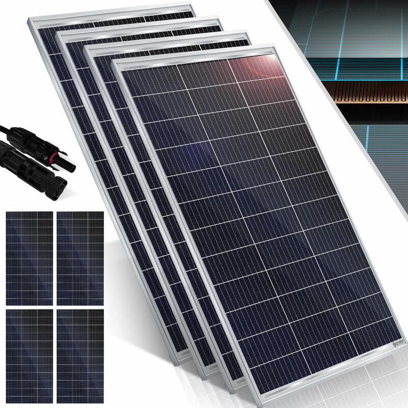 Solarpanel Monokristallin Solarmodul Solarpanel - 18 v für 12 v Batterien Photovoltaik - Solarzelle Solaranlage PV-Anlage Solar für Wohnwagen 4er Set