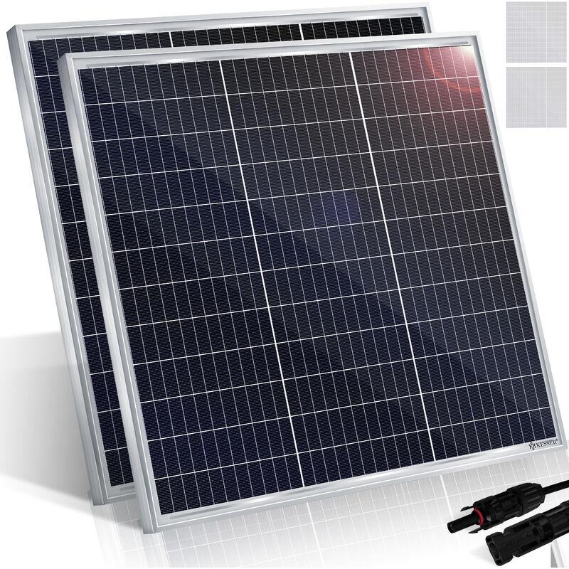 Solarpanel Monokristallin Solarmodul Solarpanel - 18 v für 12 v Batterien Photovoltaik - Solarzelle Solaranlage PV-Anlage Solar für Wohnwagen 2er Set