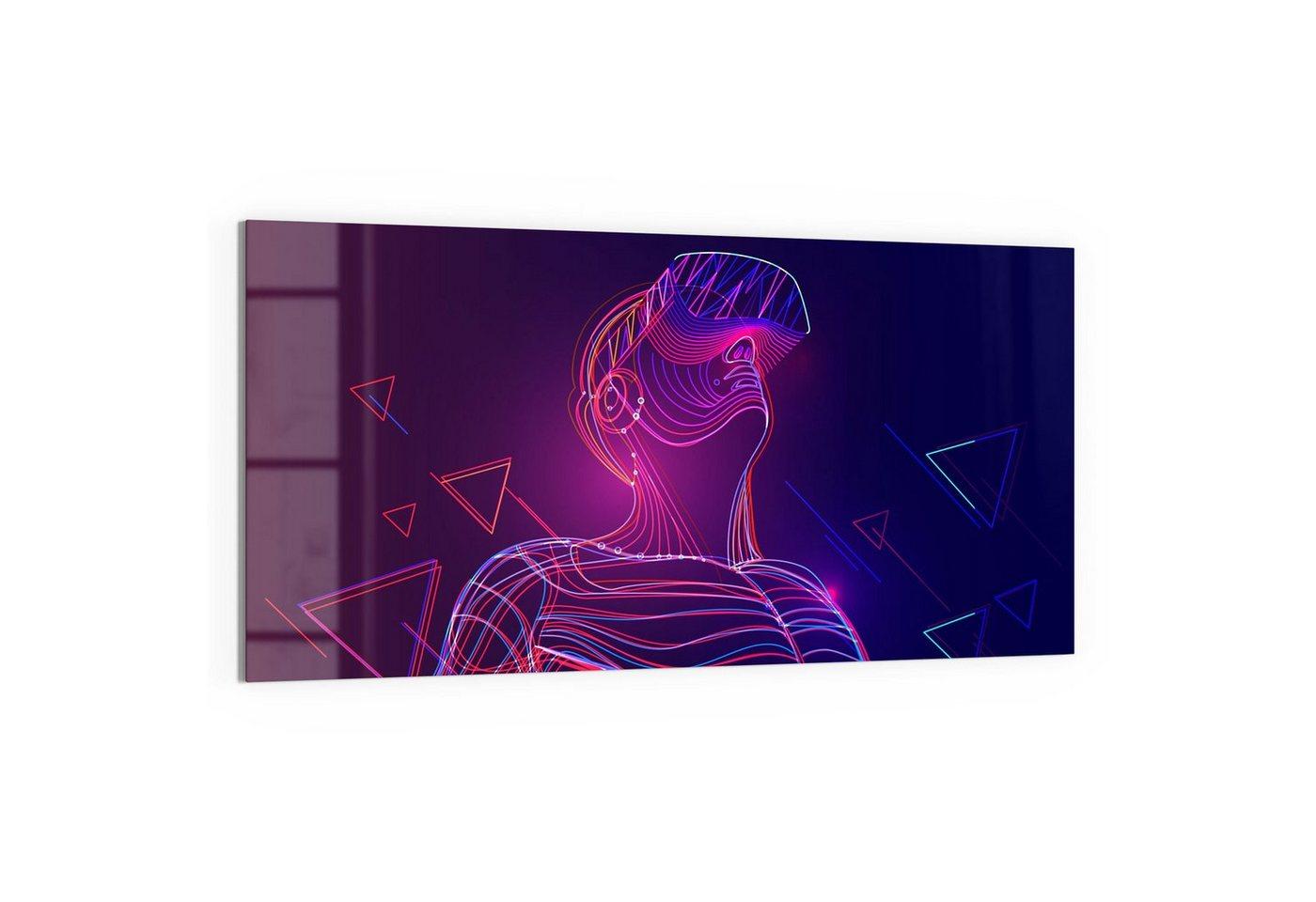 DEQORI Glasbild 'Mann mit VR-Brille'