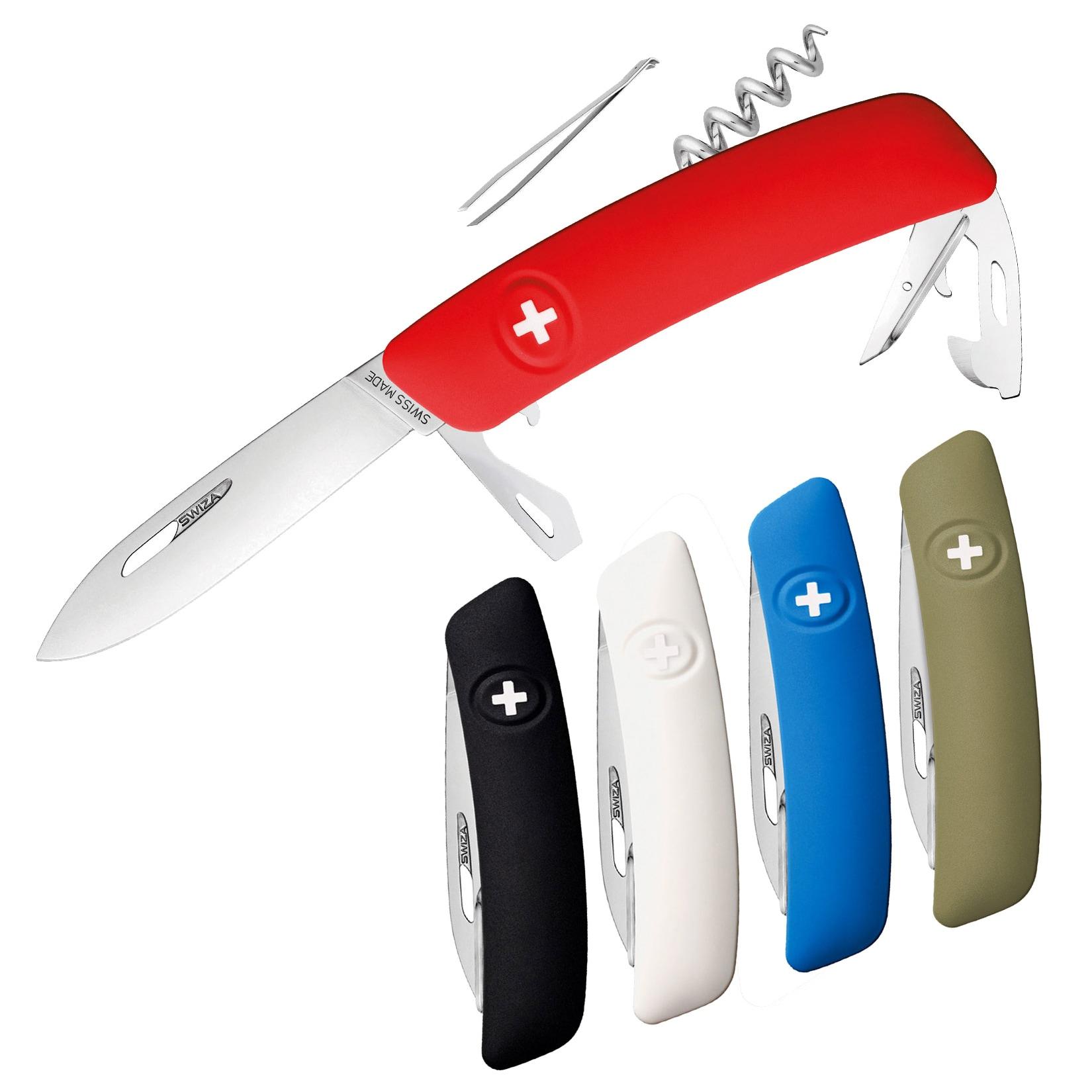 SWIZA Schweizer Messer D03 - 5 Farben Taschenmesser Klappmesser 11 Funktionen Farbe: Khaki
