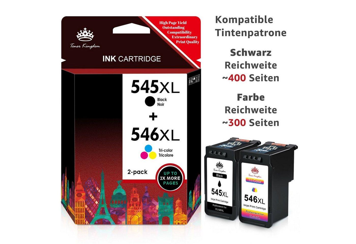 Toner Kingdom Druckerpatrone für CANON 545 546 PG 545 XL CL-546 Tintenpatrone (Pixma MX490 MX495 iP2800 iP2850 iP2840 iP2855