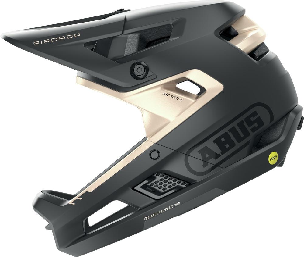 Mountainbikehelm ABUS "AIRDROP MIPS" Helme Gr. L/XL Kopfumfang: 58 cm - 62 cm, schwarz (black gold) Fahrradhelme für Erwachsene