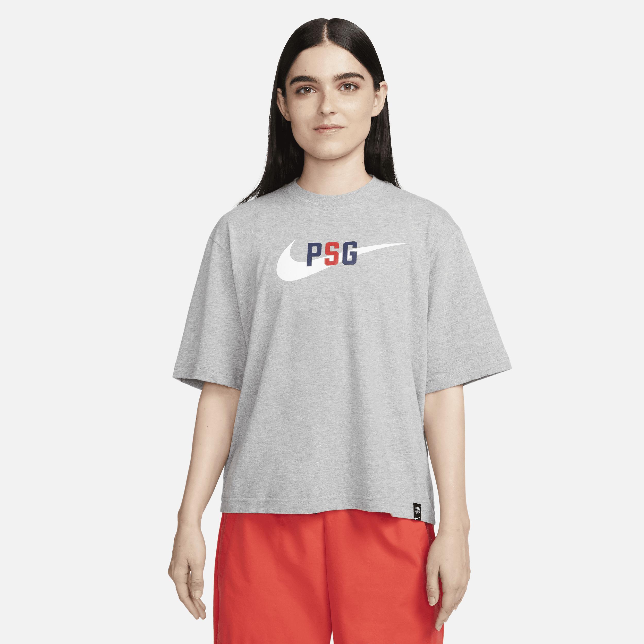 Paris Saint-Germain Swoosh Nike Fußball-T-Shirt für Damen - Grau