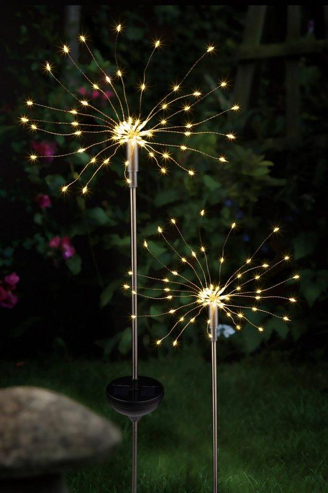IC Gardenstyle LED Solarleuchte 2er Set Dekoleuchte Feuerwerk