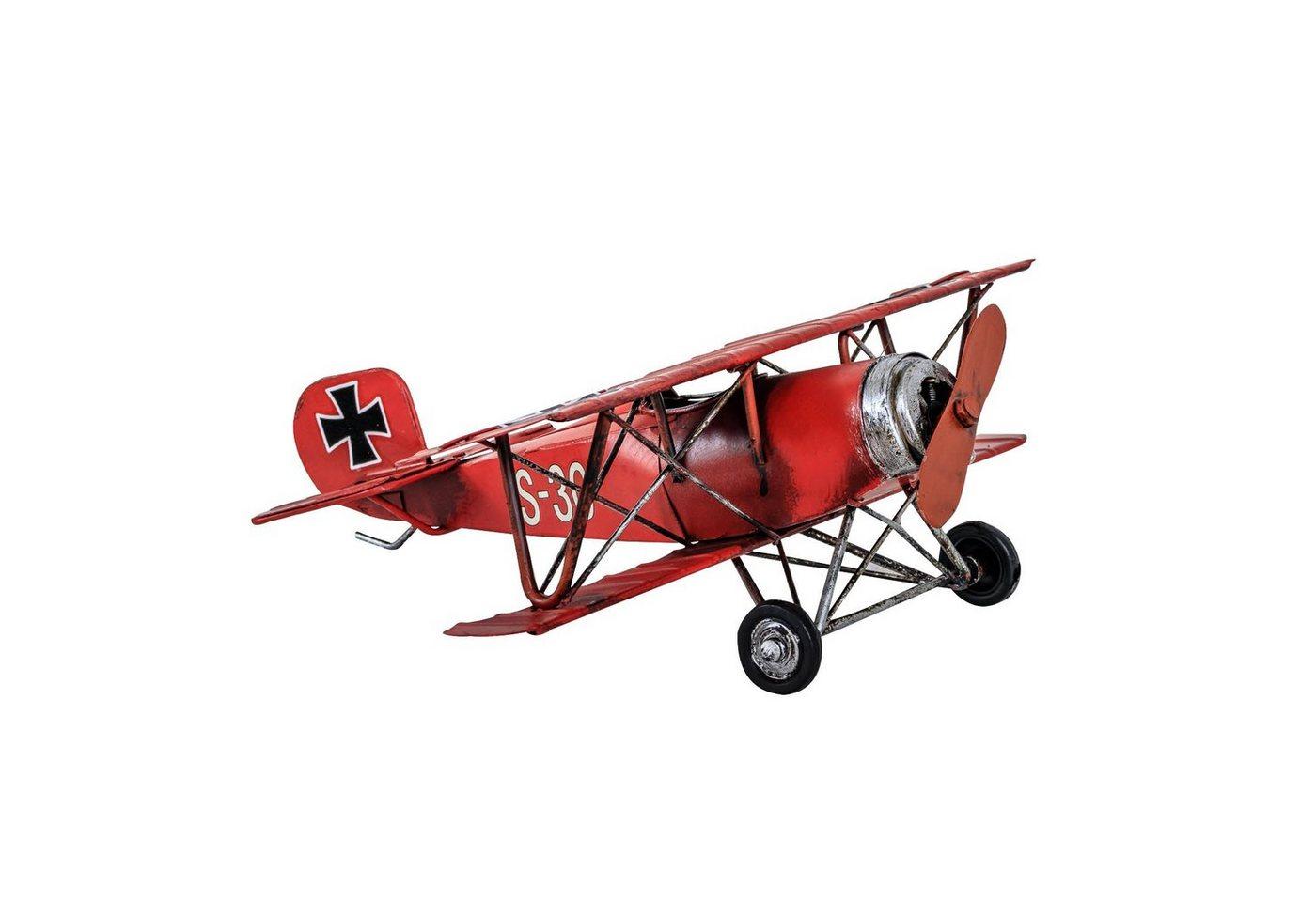 Aubaho Modellflugzeug Modellflugzeug roter Baron Flugzeug Modell Blech Metall Antik-Stil 25c