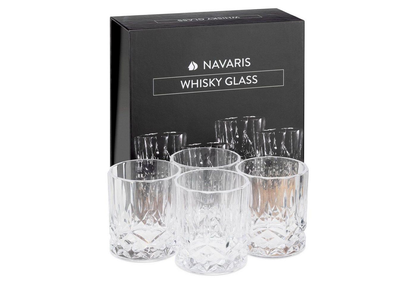 Navaris Whiskyglas 4er Set Whiskey Gläser Rum Gläser Whiskygläser Whisky Gläser Tumbler
