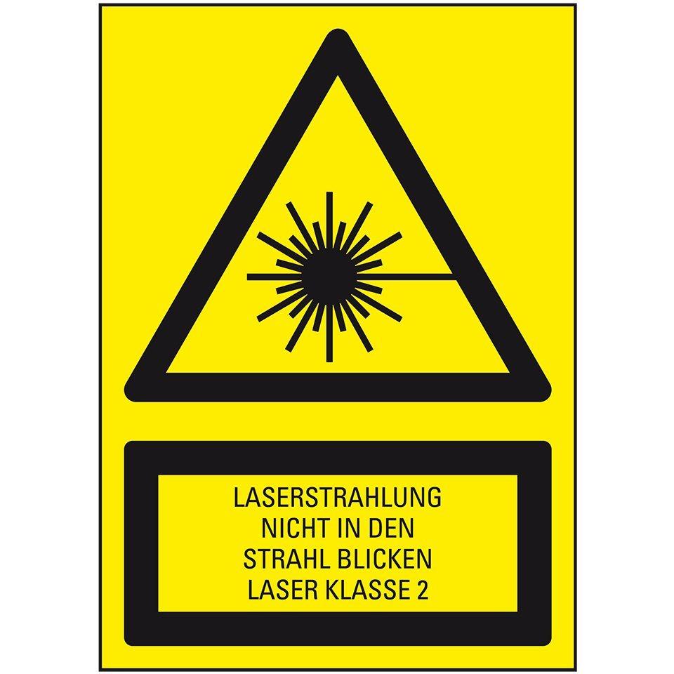König Werbeanlagen Hinweisschild Warn-Schild Laserstrahlung Laser Klasse 2