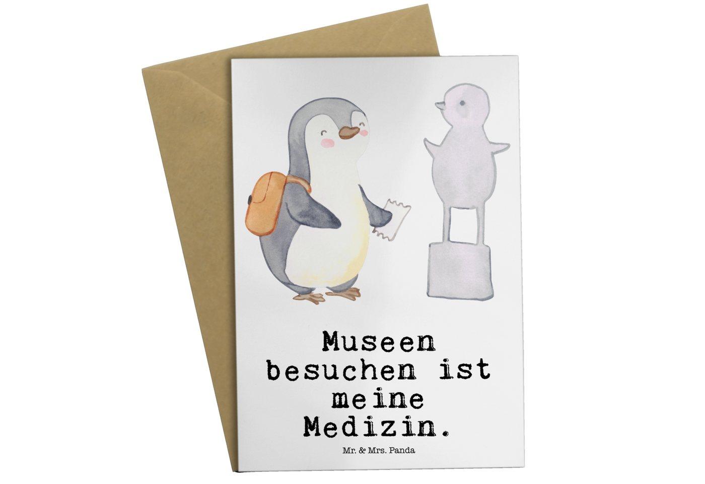 Mr. & Mrs. Panda Grußkarte Pinguin Museum besuchen Medizin